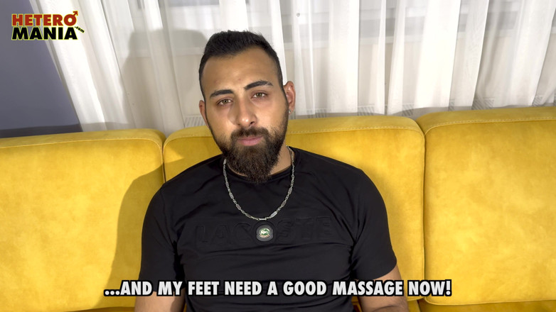 Heteromania: Straight Dom Karim Cums While Getting a Foot Massage