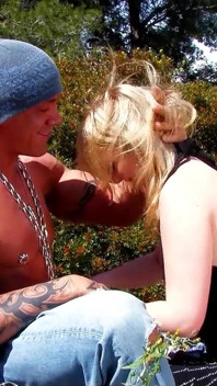 Blonde teen Lillian fucked outdoor by fit stepbrother