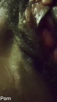 Rubbing Spreading My Big Black Wet Dripping Pussy