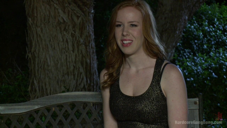 Hardcore Gangbang by Kink: Slutty Redhead in First Gang Bang. 18 and Ready to Go!