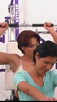 Beautiful Threesome Sex in the Gym with Two Beautiful Sluts Eager to Suck and Ride a Big Hard Cock