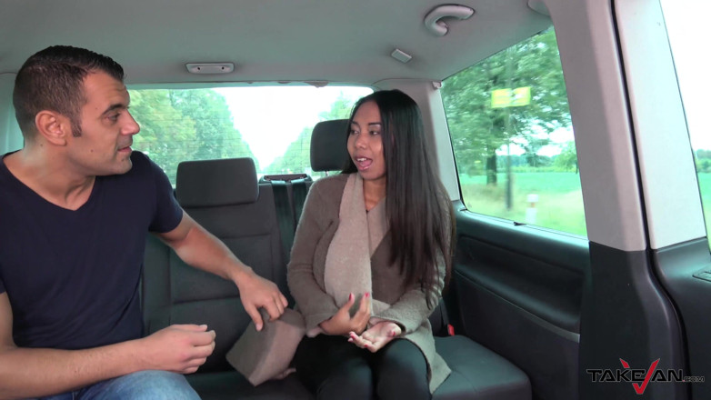 Take Van: Asian babe need a lift which horny dude in van...