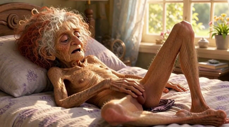 YOUR BEST FANTASY: 90 Year Old Woman Masturbates Her Wrinkled Ugly Pussy