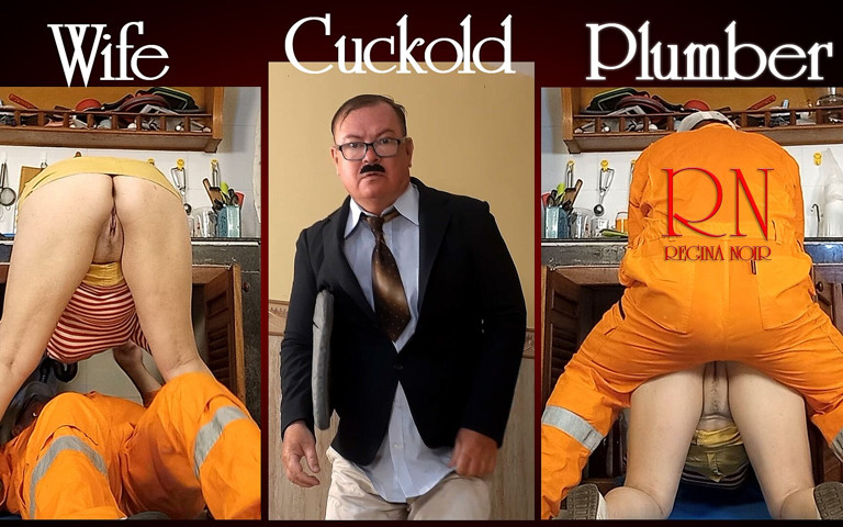 Housewife, Plumber and Cuckold Husband at the Kitchen. Full Video (Regina Noir)