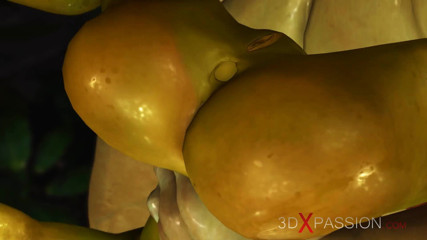 3dxpassion: Green monster Ogre fucks hard a horny female goblin Arwen...