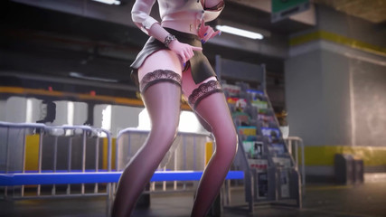 MikuMotion: Kancelářská dáma uniforma; Tužka Sukně; Krajka Tanga; Tajemník