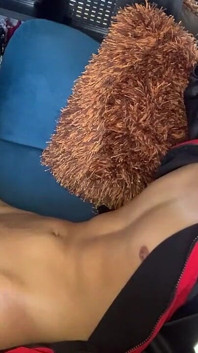 Wanker with His Legs Spread Seatting on the Couch
