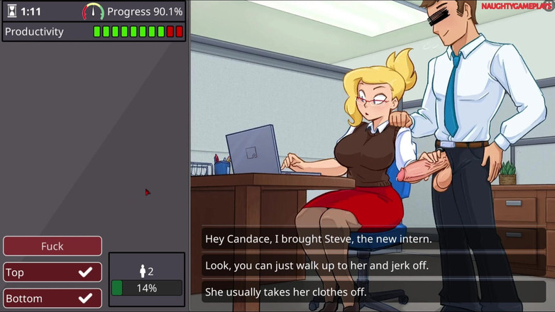 Naughty gameplays: Sotva Pracuje - Prsatá Blondýnka Ošukaná Všemi V Kanceláři - 3D Porno Hra
