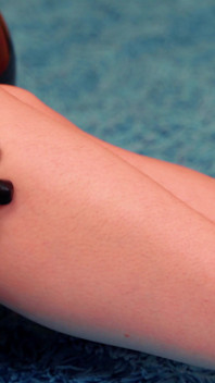 Hairy legs close-up video slowly tease