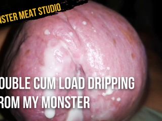 Monster meat studio: Подвійне навантаження сперми, що капає з мого монстра