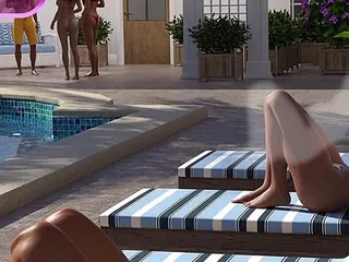 3D cartoon porn: College Kings 79 - Wet Pool Party Blowjob Under the Water
