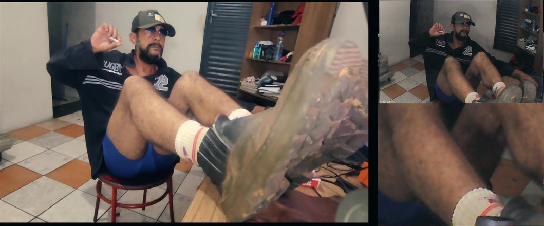 Stink HairyMale: Me in White Used Socks