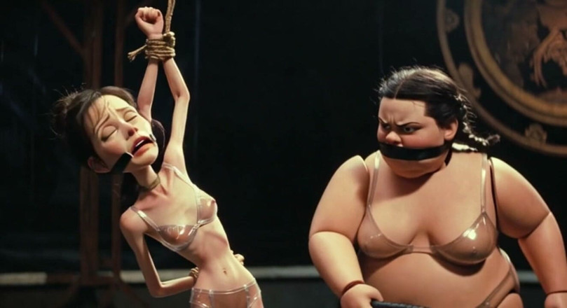 YOUR BEST FANTASY: Skinny Slave in Bondage Whipped by Fat SSBBW Mistress