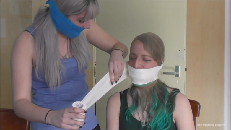 Restricting Ropes: Luna Grey &amp; Violet Haze - gag party HD