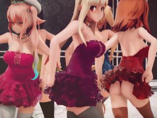 Mmd anime girls: Mmd R-18 fete anime clip sexy cu dans 346