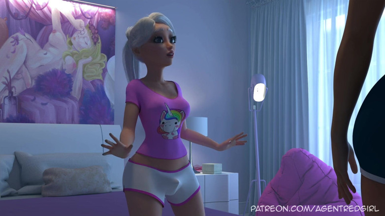 Agent Red Girl: Doe love - Futanari girls loses virginity