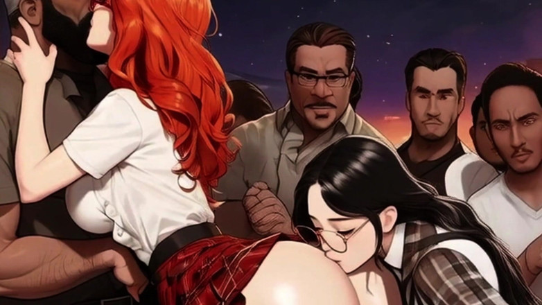 Spicy Toons: Giovani donne sexy trovano grandi neri sudati nella fossa di...