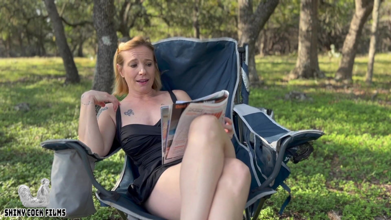 Jane Cane: Risky outdoor JOI