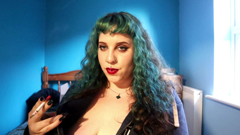 Goddess Kinx: Asmr sussurrando provocação de fumar: Derrame para meus peitos e...