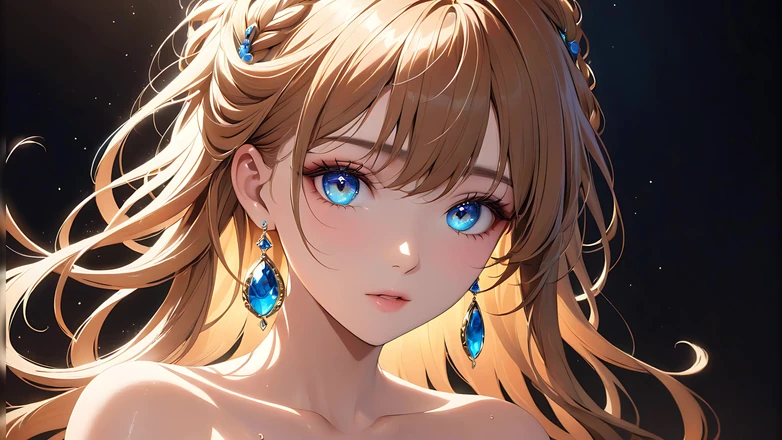 AI Girls: Painted Reflections - Artistic Nude Woman with Eyes Full of Color