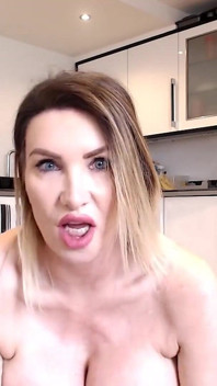 Workout with a big pink dildo all holes pissing