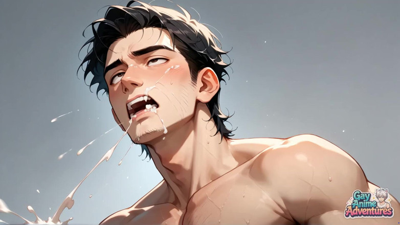 Gay Anime Adventures: Sexy Guys Get Down and Messy in This Cream Colored...