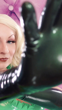 ASMR: meine neuen dunkelgrünen metallic opera langen latexhandschuhe - sexy gummi necken - Arya Grander