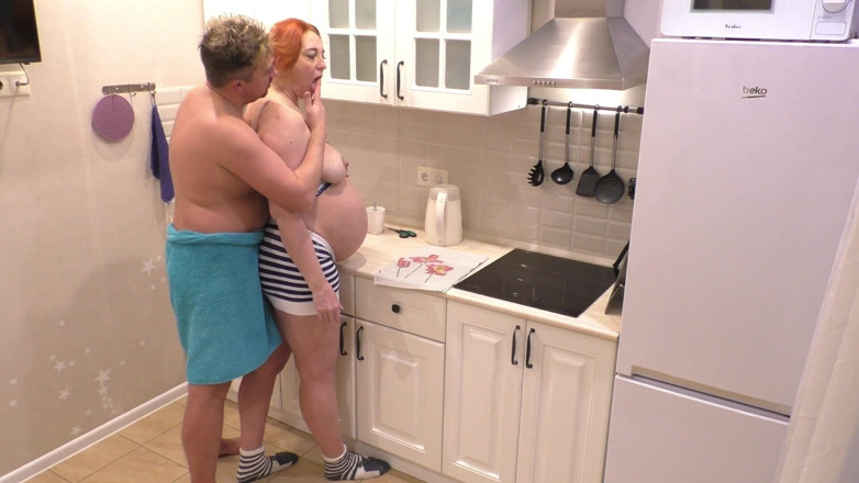 LoveHomePorn: Horny Pregnant Neighbor Kneels in the Kitchen for My Dick...
