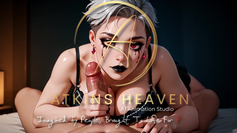 Atkins heaven: 巨乳の熟女が淫らな話をし、彼女のきれいな顔に射精するまであなたをオナニーします