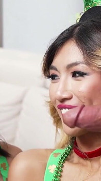 Horny Teens Get Caught Flashing Their Tits on St. Patty's Day so They Fuck Their Stepdads