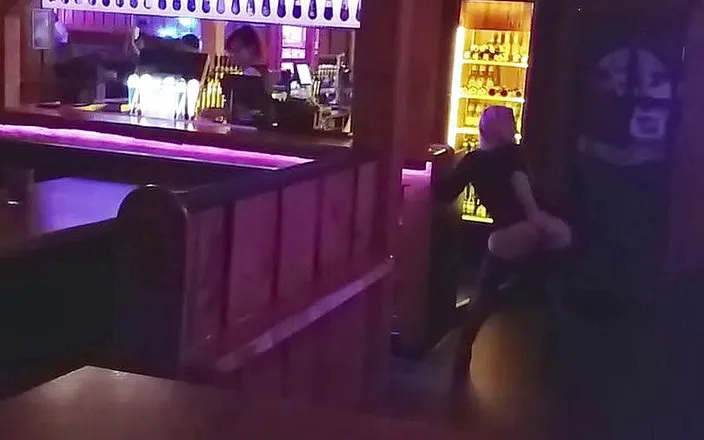 Bunny Production: Bianca's bar flashing and masturbation