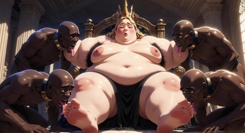 Anime Hentai: Ssbbw บําเรอตัวราชินี - ทาสเลียทั้งตัวเพื่อถึงจุดสุดยอด