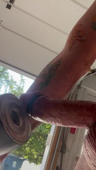 Cumshot in Front of Open Door