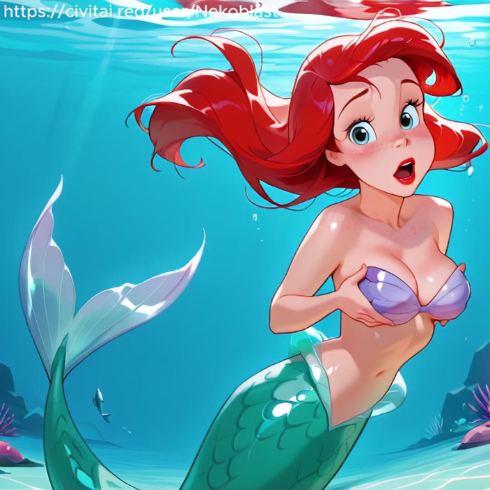 Nekoblastai: Pequeña sirena Ariel en gangbang