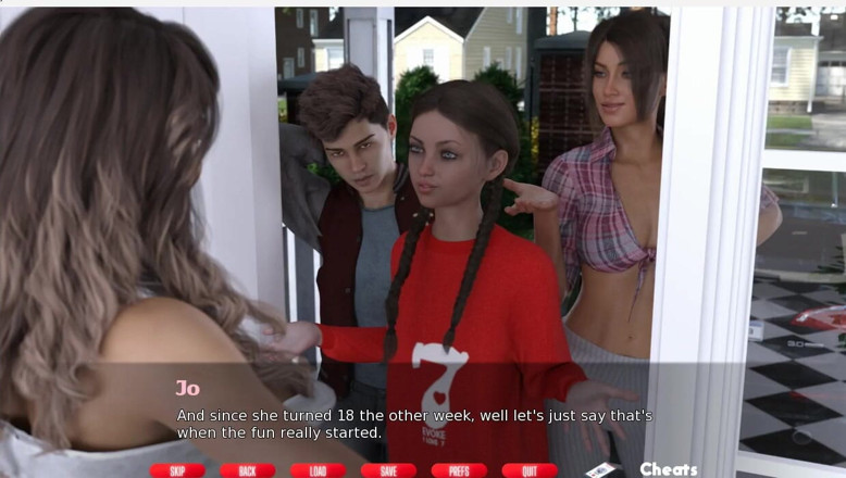 XXX Games Bunk: Freche nachbarin - Gameplay - rollenspiel - vermieterin enthüllt sich im handtuch, teen...