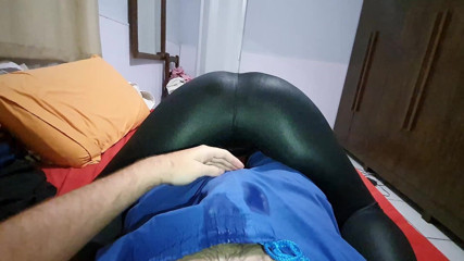 College-couple: Pink hair, leather leggings, assjob cum in pants, lapdance grinding...