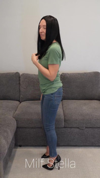 Jeans, Tee & Black Hair