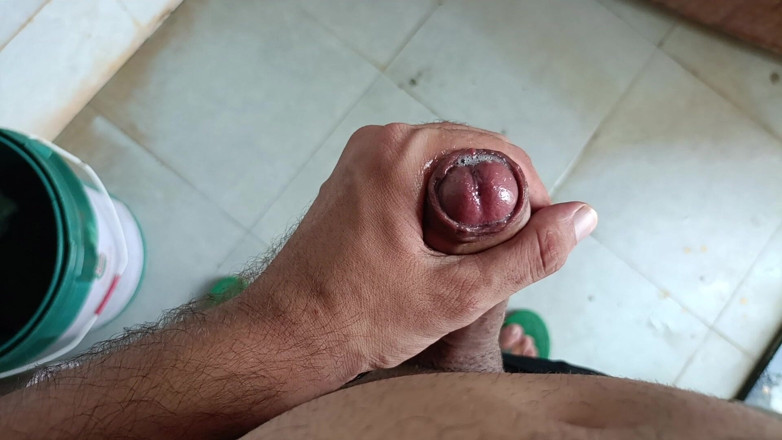 Desi shikha: Indian Boy Peeing in Bathroom and Masturbation Pink Cock