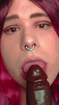 Sissy Mykella Sucks, Strokes and Eats Own Cum