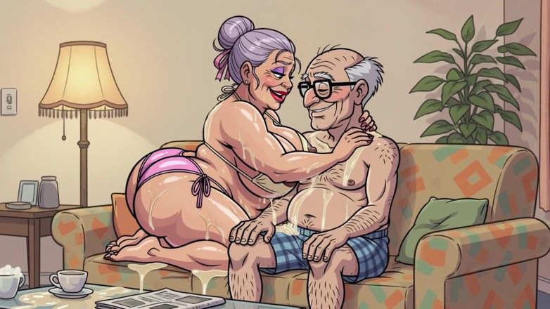 Huge Boobs: Zlobivý starý pár v domácí animace