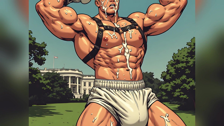 Erotic Man: Asian Cum Covered Muscle Men Art