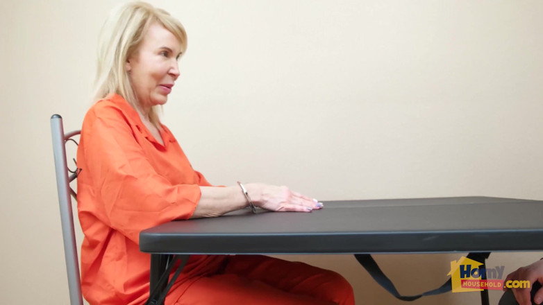 Horny Household: Conjugal Footjob with MILF Prisoner
