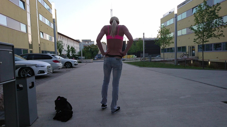 sweetfeet29: Sexy Trans in Public Morning