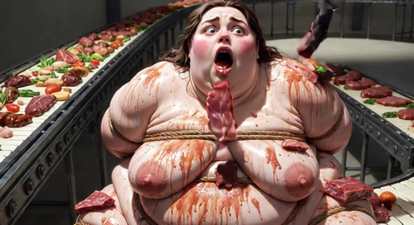 YOUR BEST FANTASY: Humiliated BBW Slave Tied and Stuffing Her Belly Deep