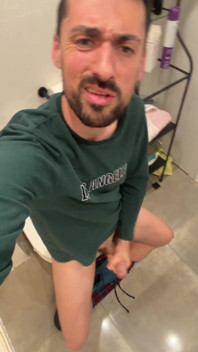 Hot Stepdaddy Jerking off in Bathroom