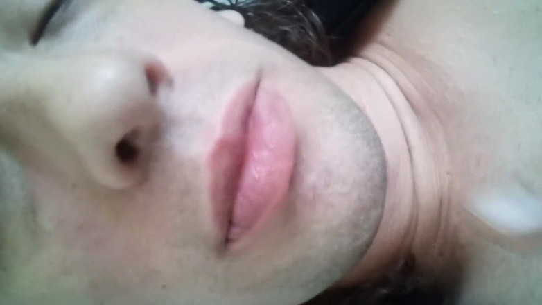 LilTaste: Transgirl Naked Tasting Her Yummy Cummy Stomach