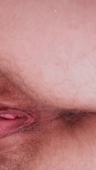 Hairy Close- up Masturbating My Pussy in Facesitting Pose