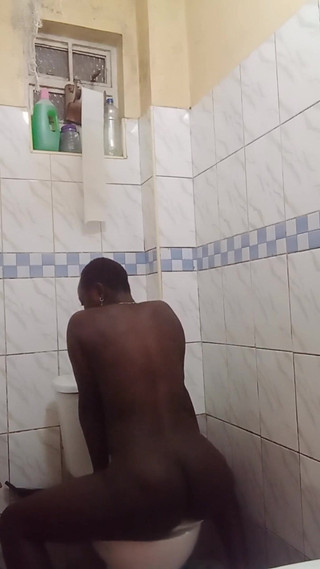 Thumbnail of Pissing in the Toilet Riding 12 Inch Dildo