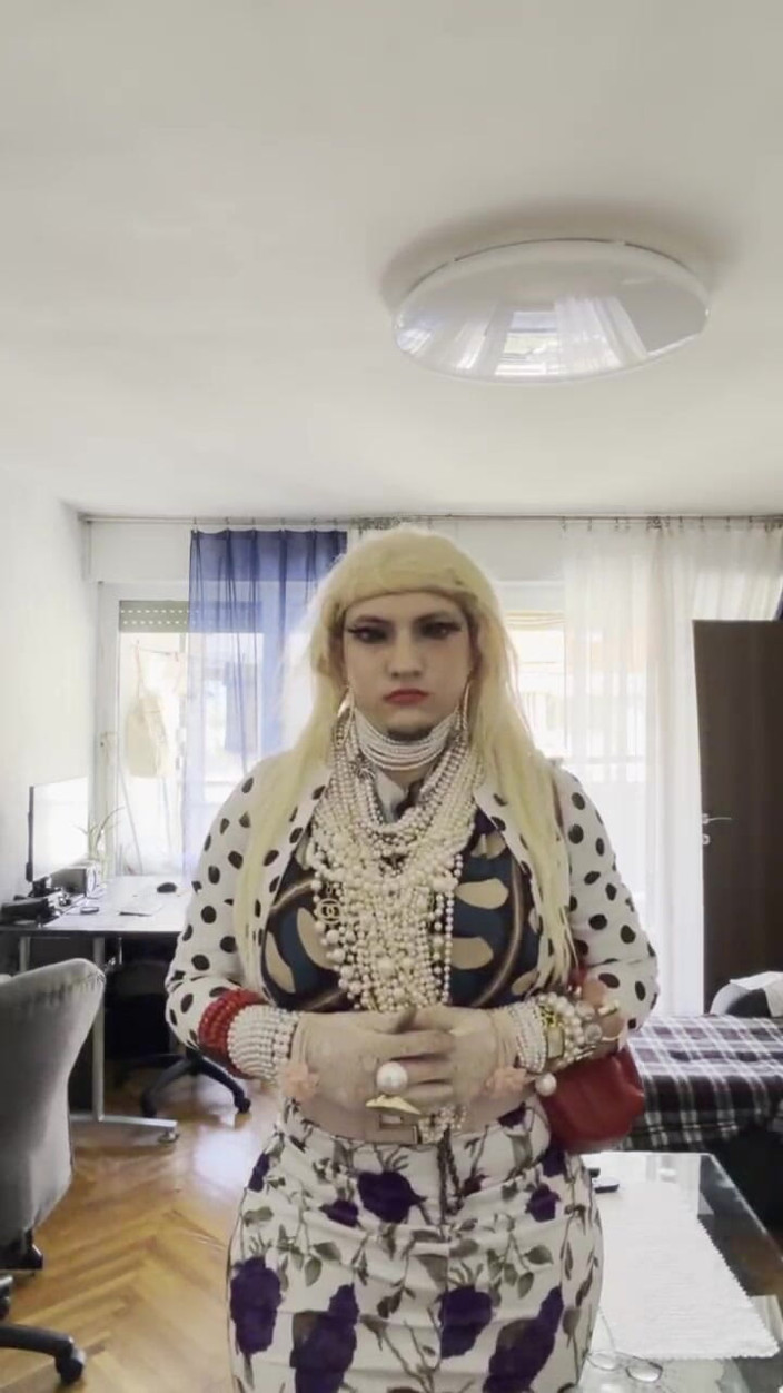 shipcrossdresserman: Pearl Vanesa Showing Her Body in Her Home Wearing Lovely...