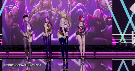 3D-Hentai Games: Girls day - Một cái gì đó thoát y Ahri, Akali, Evelynn,...